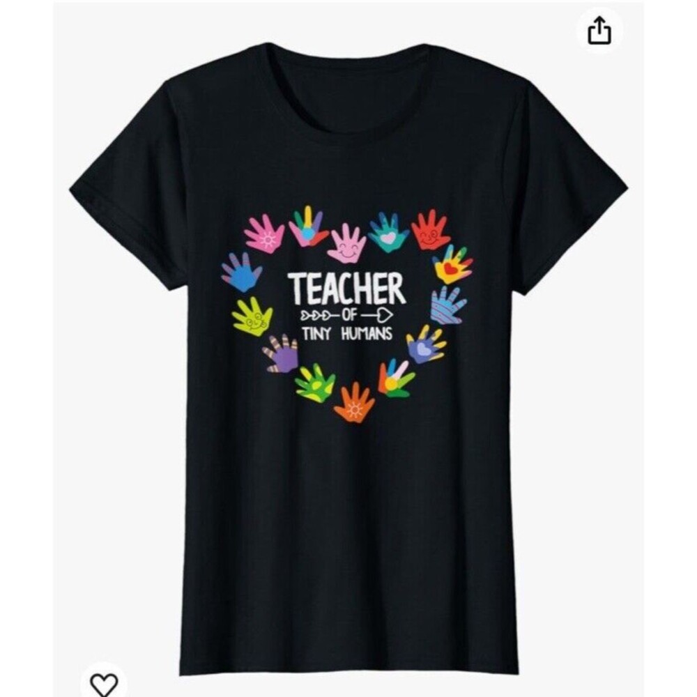 T-Shirt Teacher Of Tiny Humans Day Care Pre K Kindergarten Dark Gray Size S Top